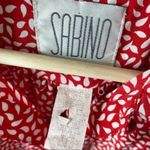 Vintage red leaf button up house dress Size M Photo 4