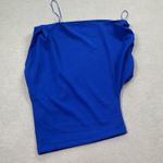 ZARA NWOT Top XS Womens Blue Sleeveless Ruched Detail Spaghetti Strap Tank Top Photo 0
