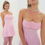 For Love & Lemons NWT‎  Elora Satin Strappy-Back Mini Pink Dress Size XS Photo 10