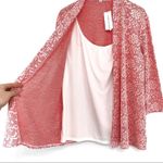 Notations NWT Cardigan Blouse Pink White XL Photo 2