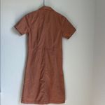 Brown Mini Dress with Mandarin Collar and Short Sleeves Photo 5