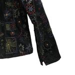 Chico's  0 Y2K Boho Jacket Polo Blazer  Black Velvet Embroidered Jewel Lined Boho Photo 3