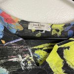 Jess and Jane Size Large Tunic Top Womens Shirt Burnout Abstract Art Multi Mesh Black Photo 6