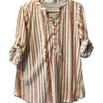 Eden & Olivia  Shirt Size Large‎ Striped Tunic Boho Peasant Hippie Preppy Photo 0