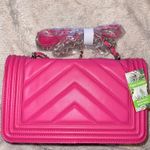 Badgley Mischka Crossbody Bag Hot Pink V Quilt New With Tags Photo 2