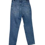 ZARA  Relaxed High Rise Straight Wide Leg Stretch Jeans 6 Medium Blue Wash #4066 Photo 2