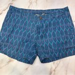 The North Face blue printed linen blend shorts size 10 long Photo 0