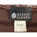 Maggie Barnes Vintage Brown Tunic Top White Micro Beaded Size 3X Glam Party Photo 5
