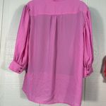 CeCe  Pink Short Sleeve Button Down Top Size XL NWT Photo 3