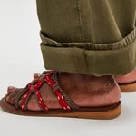 Free People NWT  Tide Up Rope Sandals in Red/Tan Photo 3