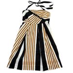 Moulinette Soeurs Anthropologie Striped Halter Dress Black Brown Size 4. GUC Photo 1