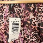 Torrid maxi burgundy leopard animal print sheer chiffon coverup kimono size 1/2 Photo 5