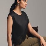 Anthropologie Chic Black Fringe Top Size M π€ Photo 0