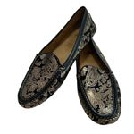 Peter Millar Women’s Black & Gold Paisley Driving Moccasins Limited Edition Photo 8