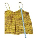 Free People  Women's Yellow Floral Lace Cropped Camisole Top Sz S Photo 6