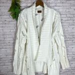 POL  White Chenille Open Knit chunky Longline Cardigan Photo 1
