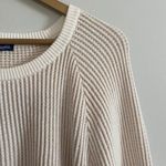 Splendid  Cream and Metallic Gold Knit Sweater Photo 4