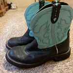 Justin Boots Justin Gypsy Gemma Leather Cowgirl Boots Black Turquoise Womens 10 B L9905 Photo 5