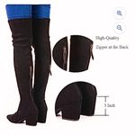 NWT "NNG" Black Suede Womens Stretchy Thigh High Chunky Heel Boots Size undefined Photo 1