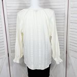 Frye  Eyelet Ruffle Cuff Boho‎ Peasant Tunic Blouse Ivory Cream XXL Photo 4