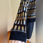 Rafaella Rafaela Vintage Black Brown Gray Tan Short Cardigan Comfy Sweater Zip Up SZ L Photo 5