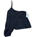 MICHAEL KORS Chain Trim One Shoulder Tankini Top Swim Asymmetric Black NWT Small Photo 1