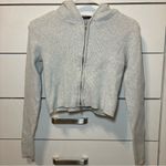 Brandy Melville Grey Ribbed Zip Up Photo 1