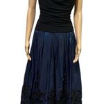 SL Fashions Black Blue Semi Formal Cocktail Ruched Side Embellished Dress Size 6 Photo 7