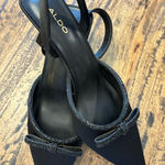 ALDO Sz 8.5 New  Taualii Heels black slingback dressy shoe bow detail heel strap Photo 0