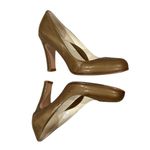 Taryn Rose NEW TAN PATENT LEATHER ROUND TOE HIGH HEELS 36.5 Photo 3