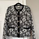Cynthia Rowley  Floral Gold Button Down Cardigan Sweater Photo 0