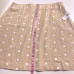 Old Navy Imperfect NWT Linen blend mini skirt white polka dot tan skirt large  Photo 8