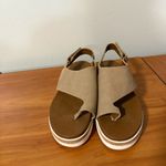 Adrienne Vittadini  Sport Tan Slingback Sandal Wedge‎ Platform Comfort Neutral 9 Photo 1