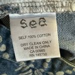 Sea New York Size S Lace Up Jean Shorts Acid Wash Denim Frayed Southwestern Boho Blue Photo 3