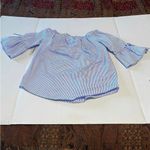 Roommates Womens Size Medium Blue White Striped Off The Shoulder Top Blouse NEW Photo 9