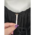 Free People Peasant Top Shirt Long Sleeve Boho Y2K Crochet Black Rayon Medium Photo 3