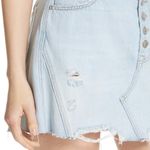 Free People NWT Distressed Light Denim Skirt Photo 3