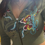 Ed Hardy  Cropped Long Sleeve Jacket XS Women’s butterflies & Skulls Photo 0