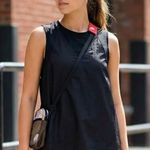 Nike  Flowy Back Tank Top Mixed Media Streetwear Athleisure Black Size Small S Photo 0