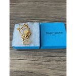 Touchstone Crystal by Swarovski Mini Disc Golden Touch Necklace Gold Photo 3