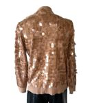 Chico's NWOT Sequin Cardigan Sweater Golden Brown Open Front Festive Photo 4