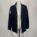 Zadig & Voltaire Kayak Mili Skull Military Jacket in Black Gold Size US XS Photo 8