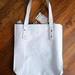 White Bucket Tote Gold Stud Should StrapTassel Zipper Fashion Bag Photo 1