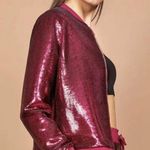 Nadine Merabi NEW  Berry Sequin Bomber Jacket NWT Small Photo 1