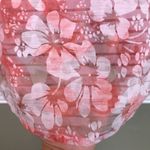 Chic Soul Women’s Floral Print Pink White Overlay Flutter Sleeve Blouse Photo 4