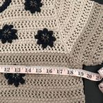 None Vintage Hand-Embroidered Boho Floral Blouse – Tan Folk Cottage Top Medium Photo 6