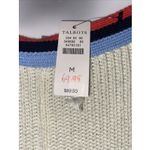 Talbots T by  Cream Long-Sleeved Tipped Striped Sweater Women's Size Medium NWT Photo 6