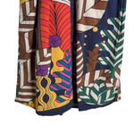 Carolina K Valerie Pleated Geometric Print Puff Sleeve Midi Kaftan Dress Size XS Blue Photo 9