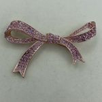 Vintage Kenneth Jay Lane rose gold colored bow brooch Pink Photo 1