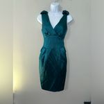 Nanette Lepore  Turquoise Three‎ Graces Linen Blend Satin Mini Dress NWOT Size 2 Photo 1